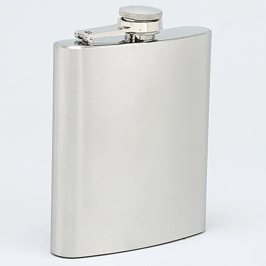 Gentlemen Personalised Silver Hip Flask