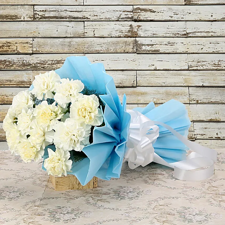 White carnations bouquet
