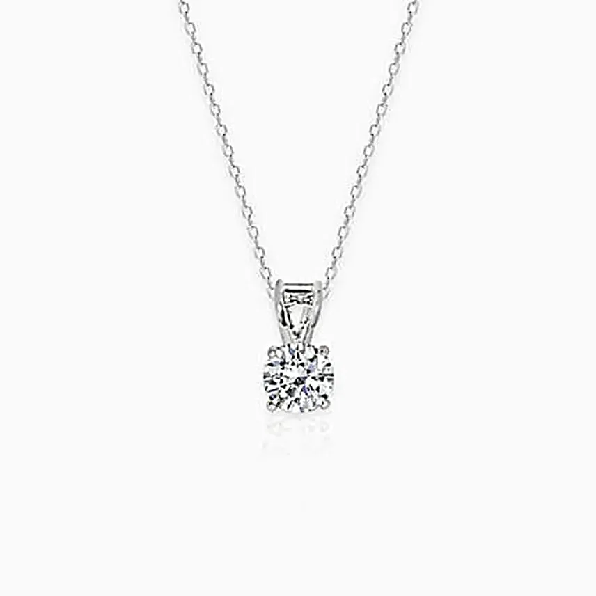 GIVA Silver Zircon Pendant With Chain