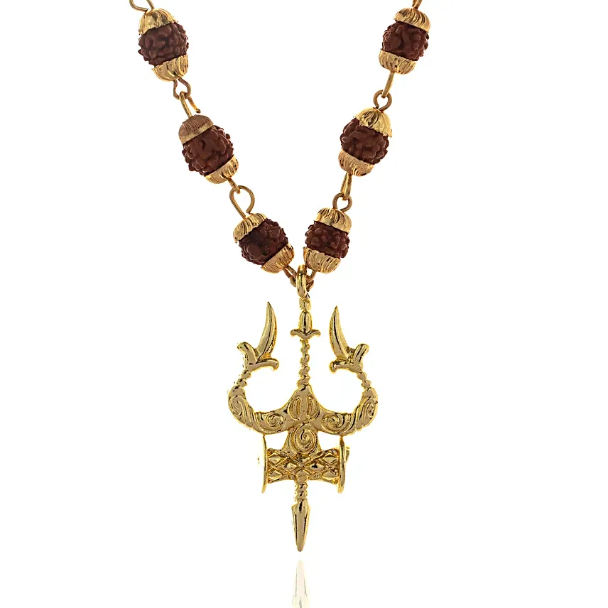 Gold Capped Rudraksha Chain