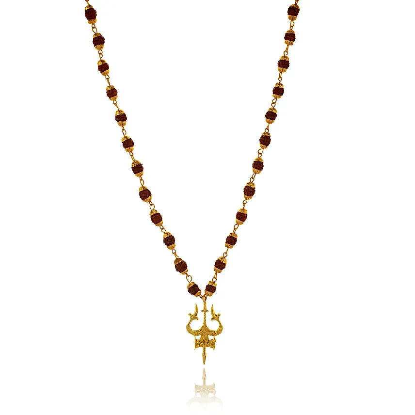 Gold Capped Rudraksha Chain