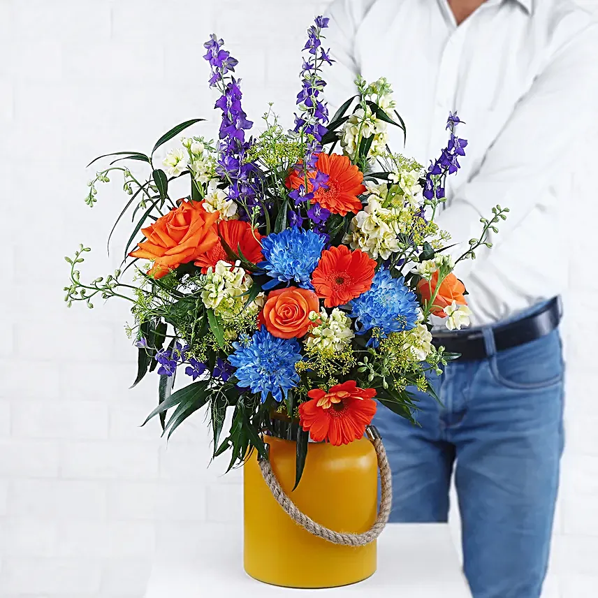 Golden Glow Flower Ensemble