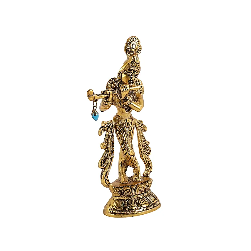 Golden Grace Krishna Idol