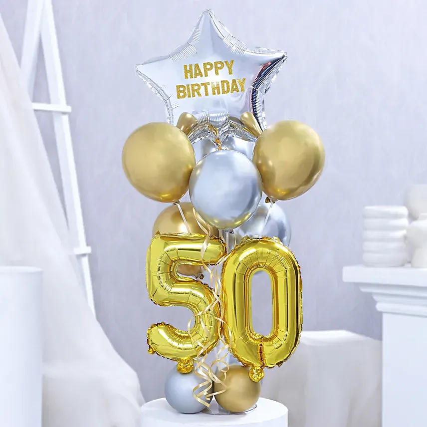 Golden Jubilee Balloon Bouquet