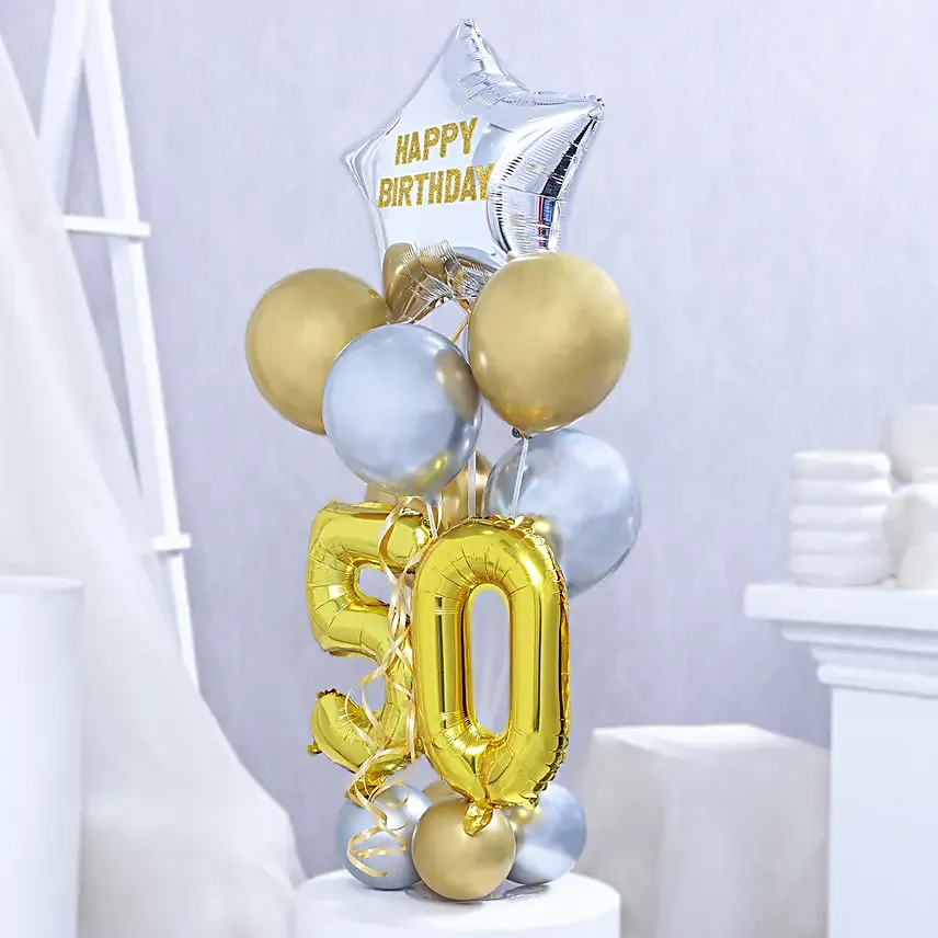 Golden Jubilee Balloon Bouquet