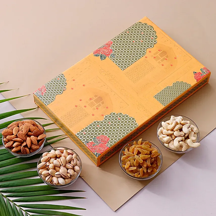 Golden Orange Dry Fruits Box