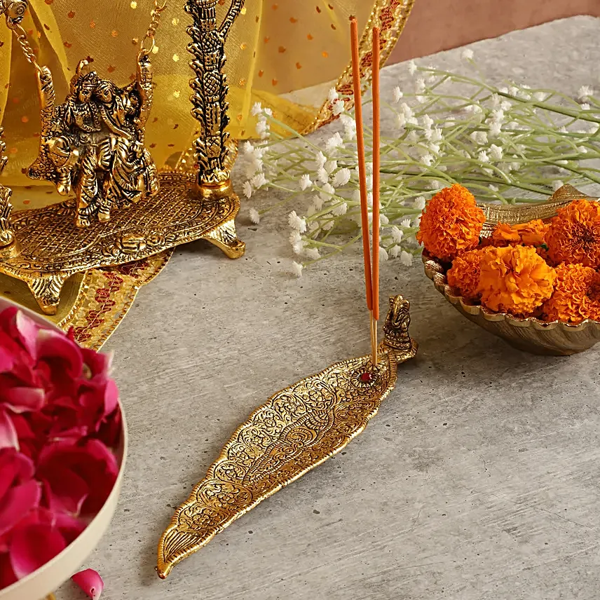 Golden Serenity Incense Holder