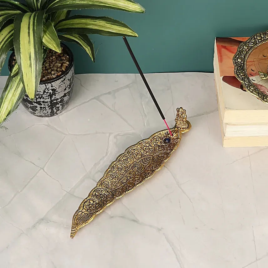 Golden Serenity Incense Holder