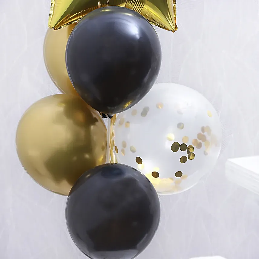Golden Stardust Balloon Bouquet