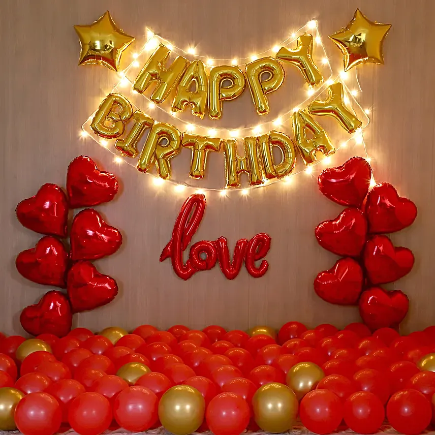 Golden Themed Birthday Magical Balloon Décor