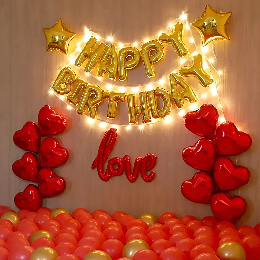 Golden Themed Birthday Magical Balloon Décor