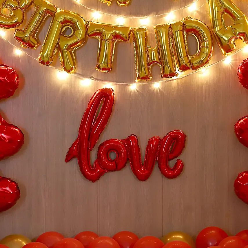 Golden Themed Birthday Magical Balloon Décor