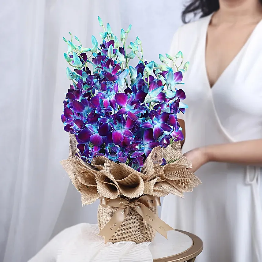 Gorgeous Blue Orchids Arrangement