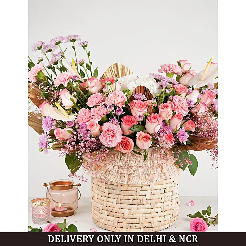 Graceful Mixed Flowers Basket