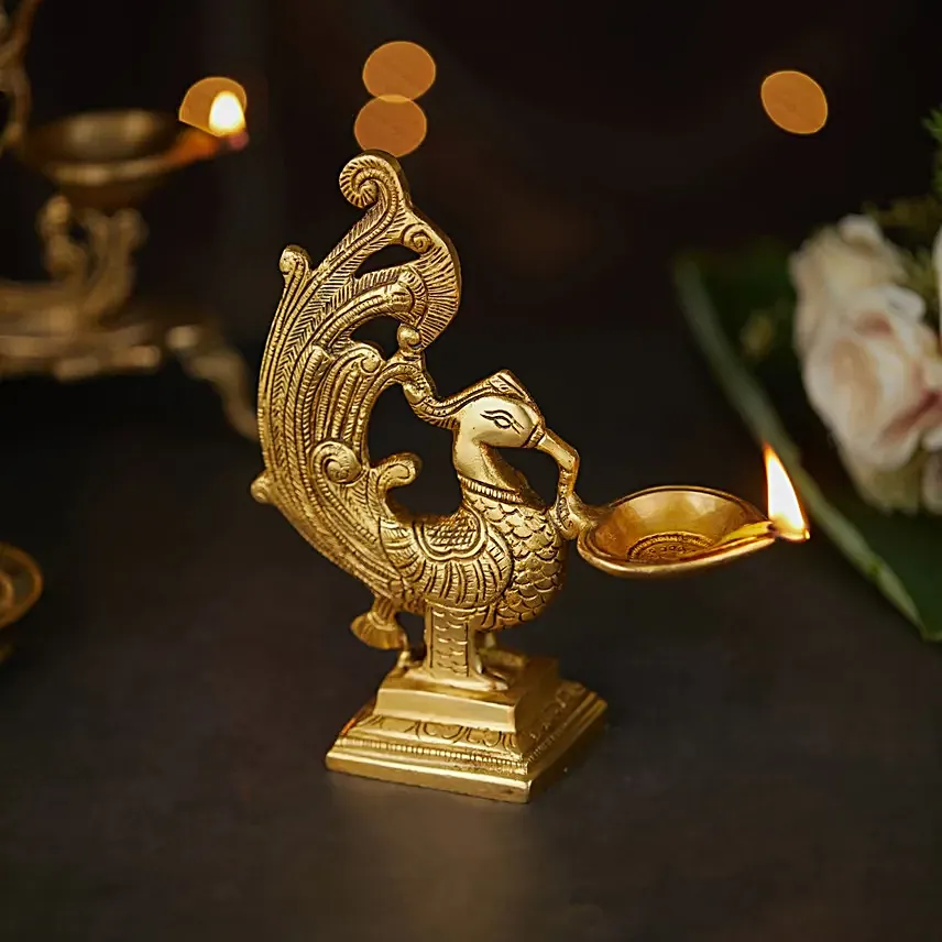 Handcrafted Beauty Peacock Diya Gift