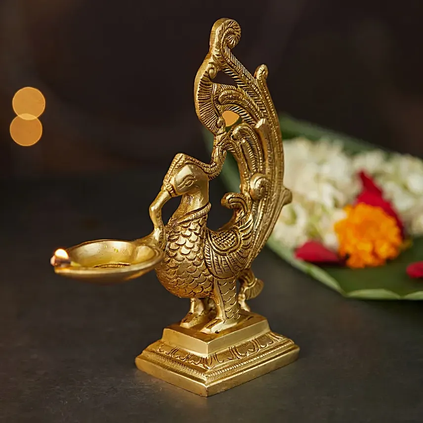 Handcrafted Beauty Peacock Diya Gift