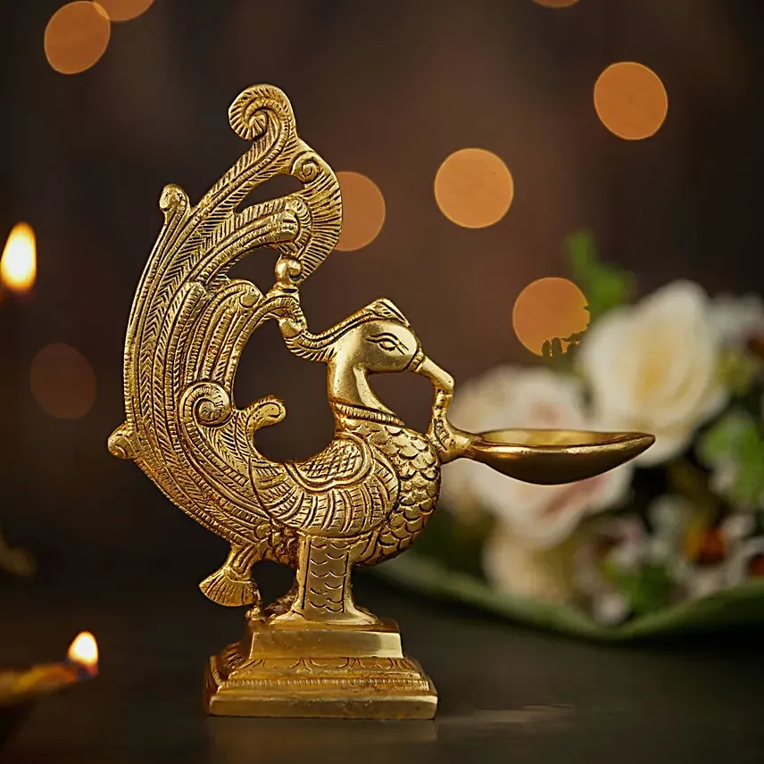 Handcrafted Beauty Peacock Diya Gift