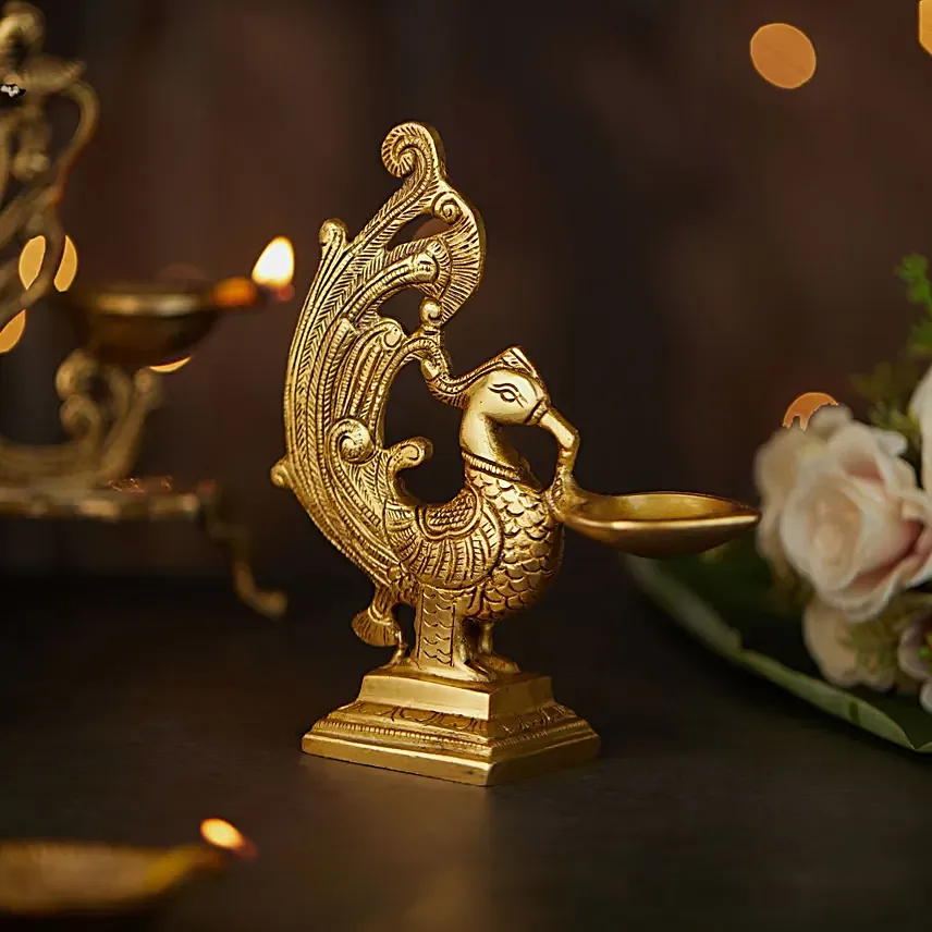 Handcrafted Beauty Peacock Diya Gift