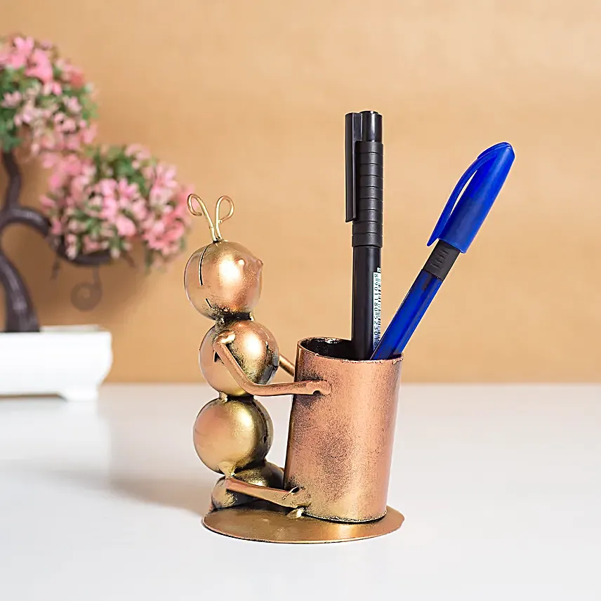 Handcrafted Caterpillar Pen Stand