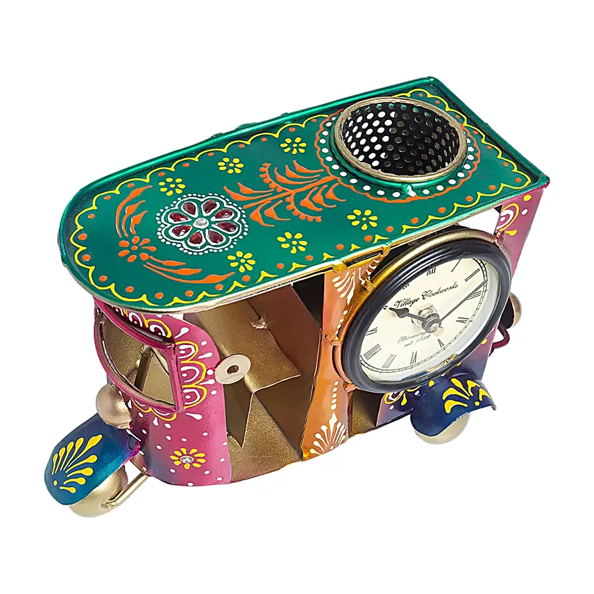 Handcrafted Pen Stand Cum Clock