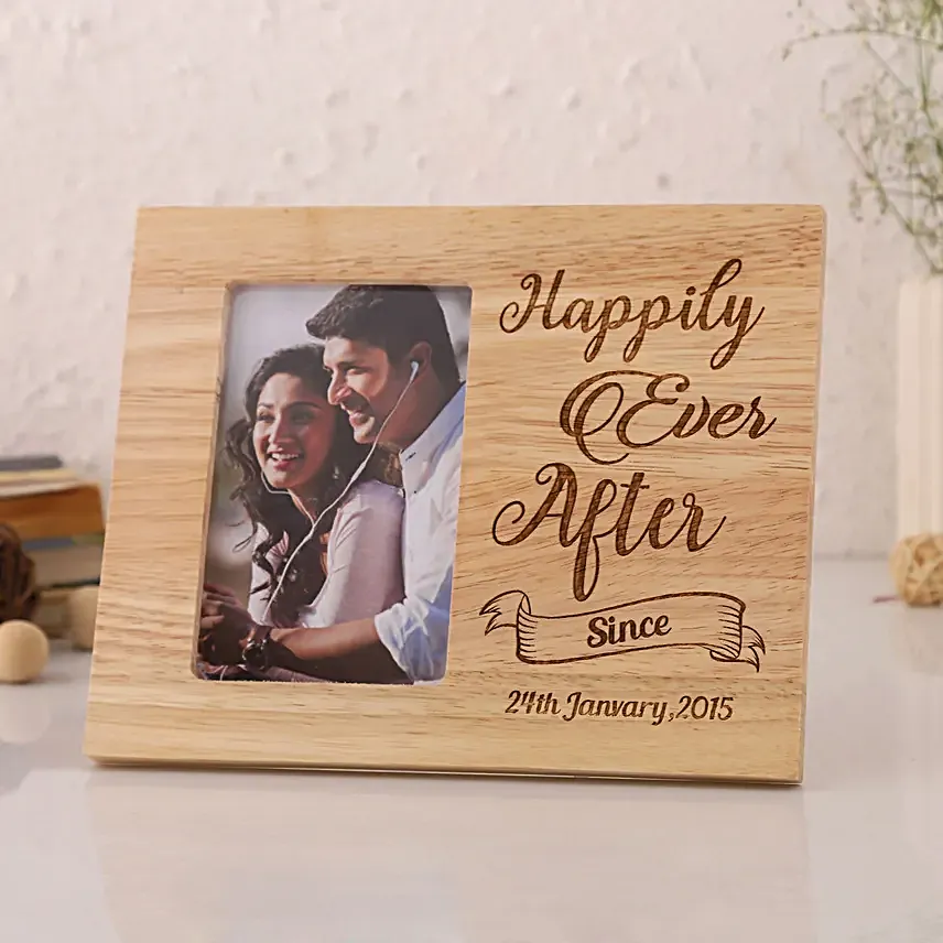 best wooden photo frame with engrave message online