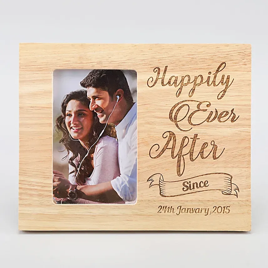 best wooden photo frame with engrave message online