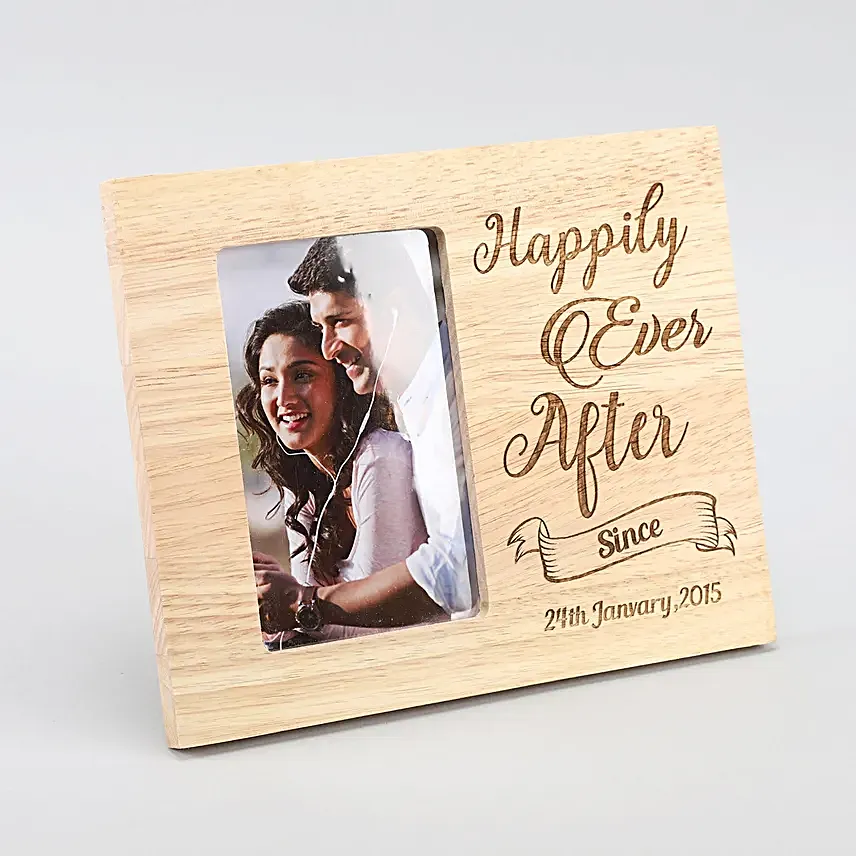 best wooden photo frame with engrave message online