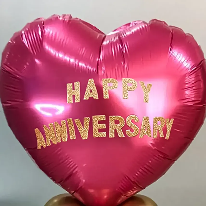 Happy Anniversary Chrome Balloon Set Pink