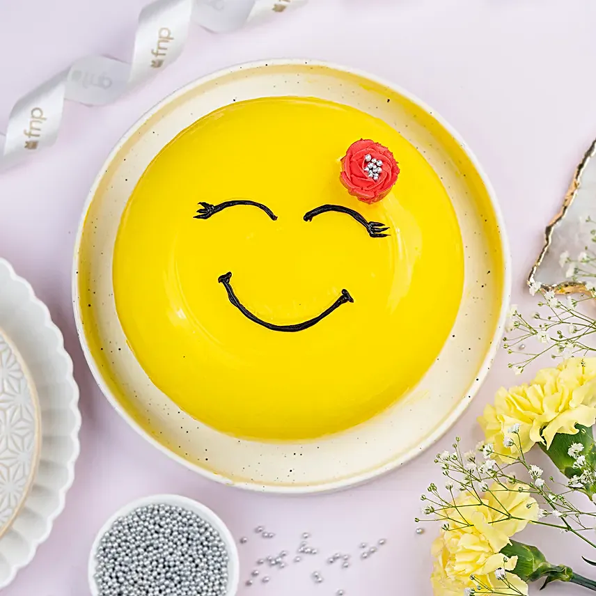 Happy Emoji Pineapple Cake Half Kg