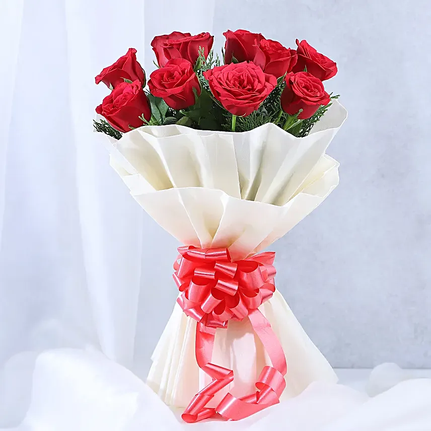 Happy Father's Day Red Rose Bouquet and Black Forest Cake