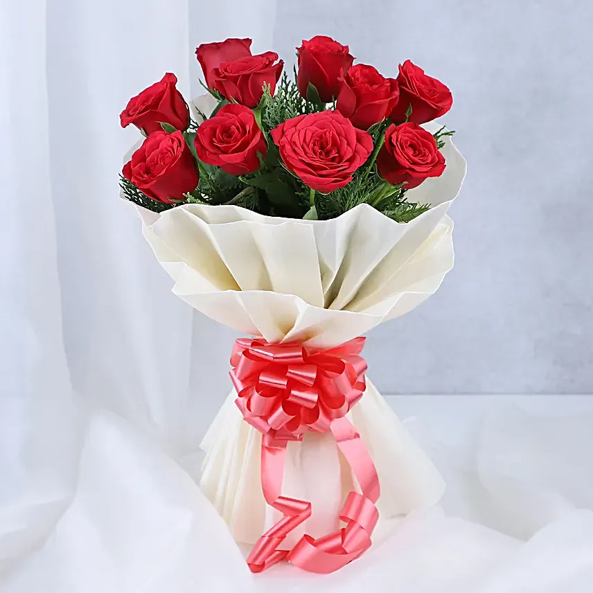 Happy Father's Day Red Rose Bouquet and Black Forest Cake