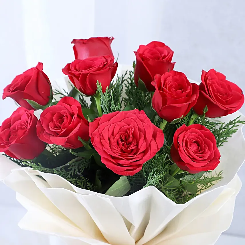 Happy Father's Day Red Rose Bouquet and Black Forest Cake