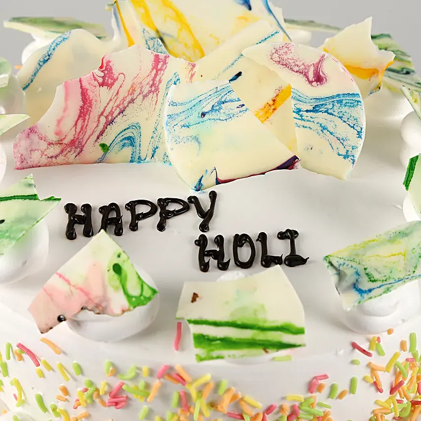 Happy Holi Vanilla Cake- Half Kg