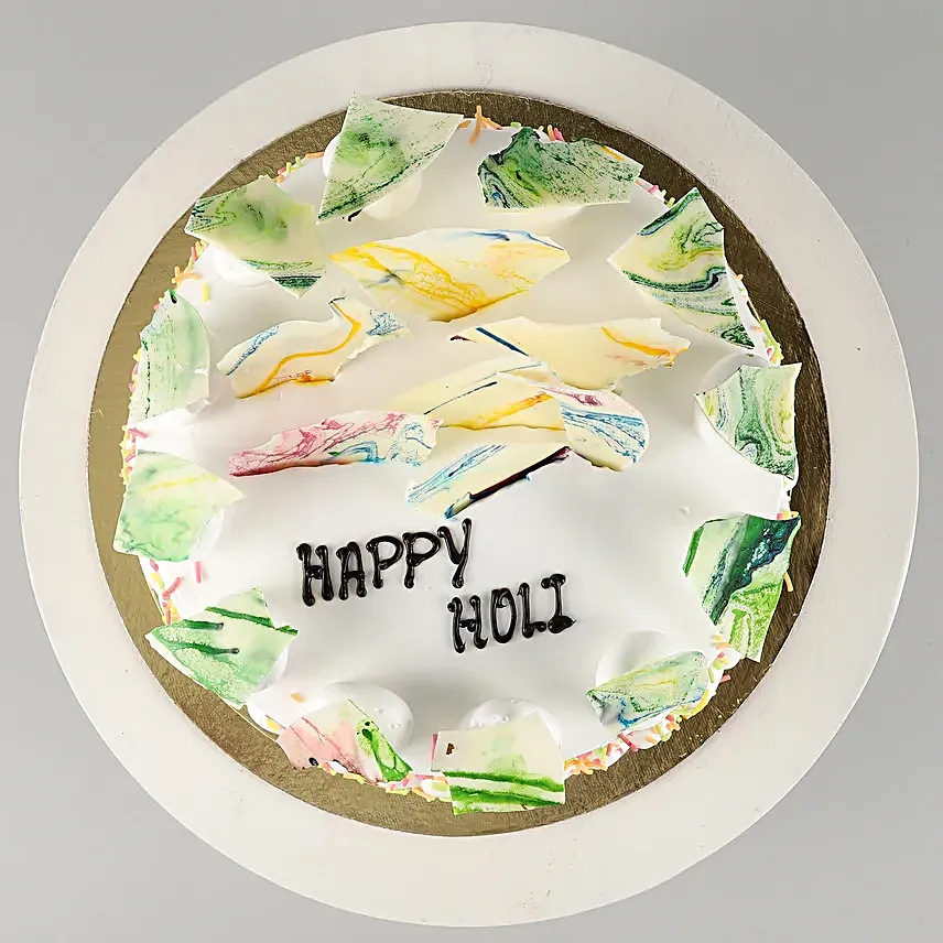 Happy Holi Vanilla Cake- Half Kg