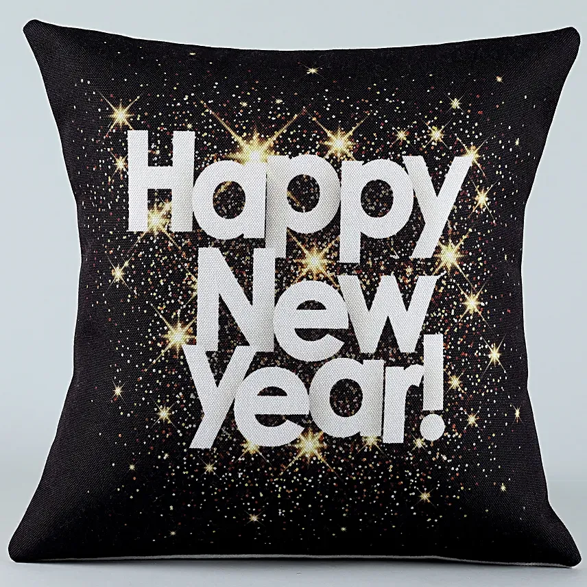 happy new year printed led cushion