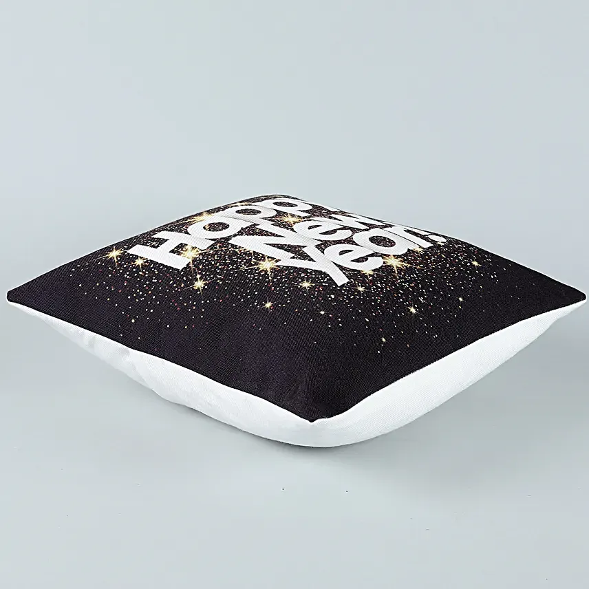 happy new year printed led cushion
