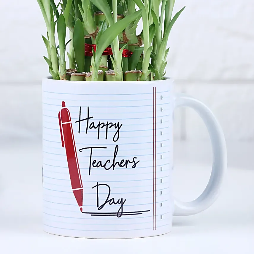 Happy Teachers Day Bamboo Plant Mug