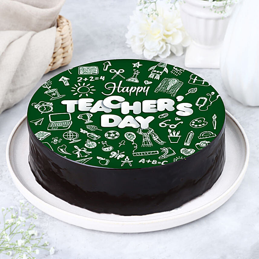 Happy Teachers Day Chocolate Cake