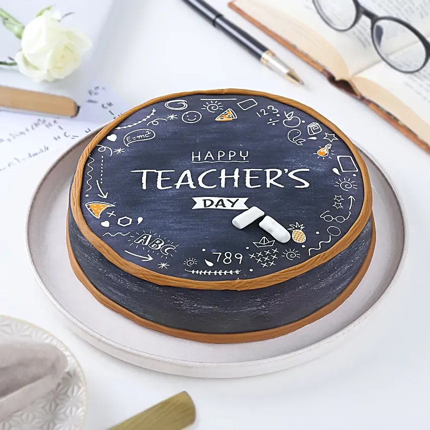 Happy Teachers Day Chocolate Fondant Cake Half Kg