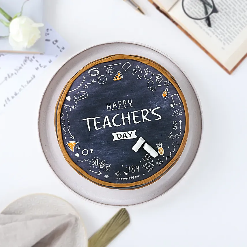 Happy Teachers Day Chocolate Fondant Cake Half Kg
