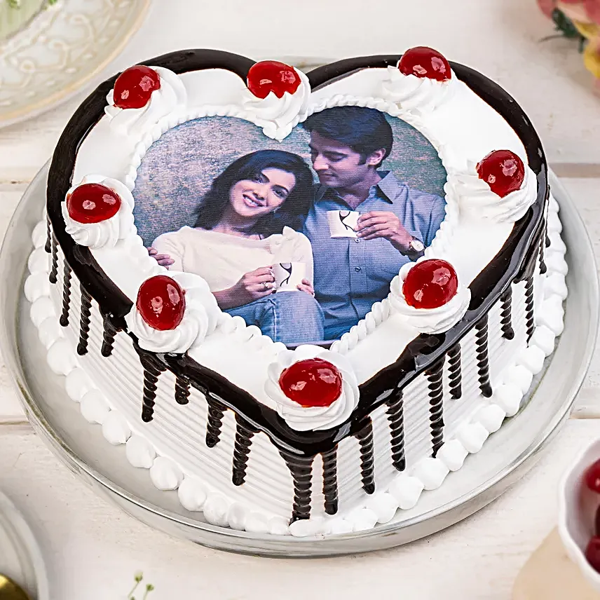 Heart Shaped Personalised Photo Cake