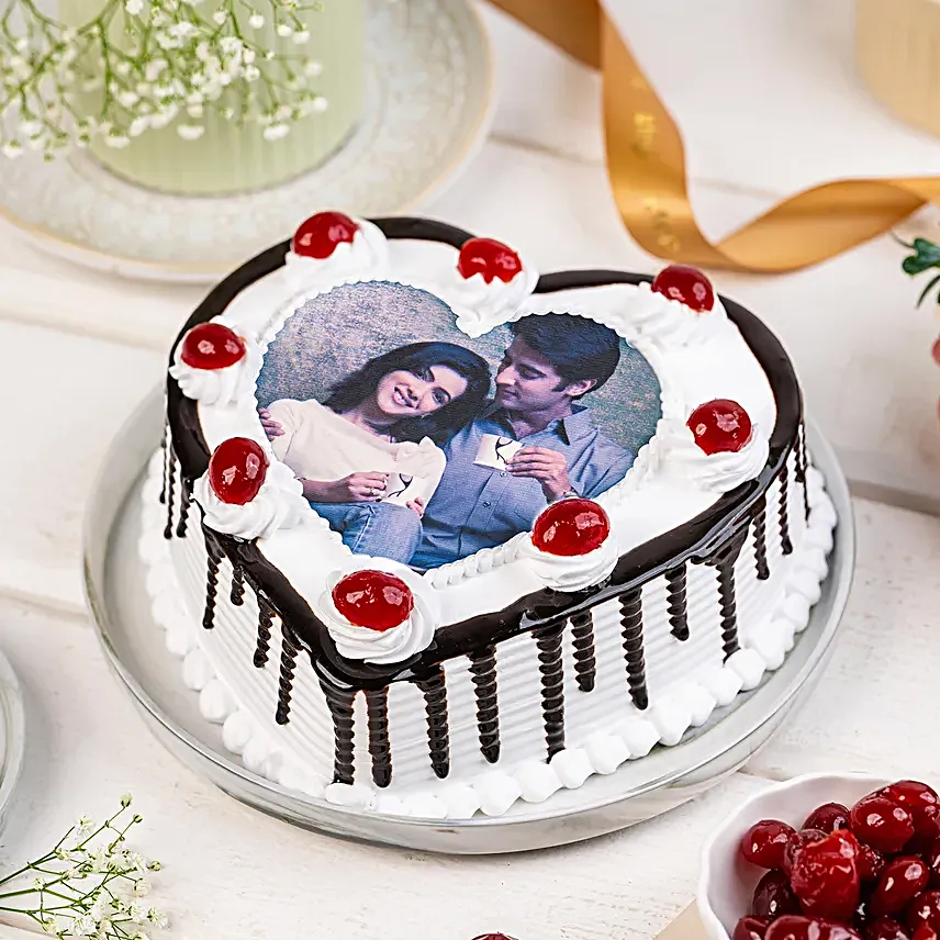 Heart Shaped Personalised Photo Cake
