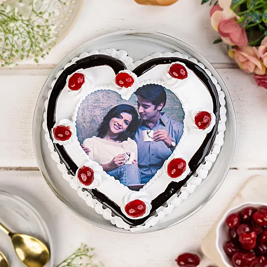 Heart Shaped Personalised Photo Cake