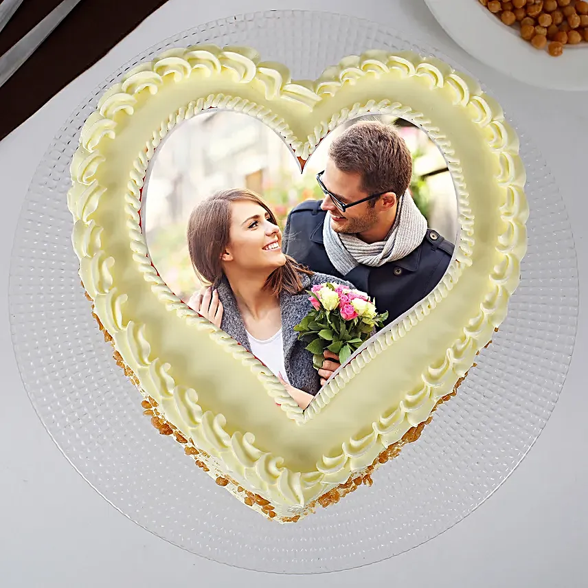 Heart Shape Personalised Butterscotch Cake