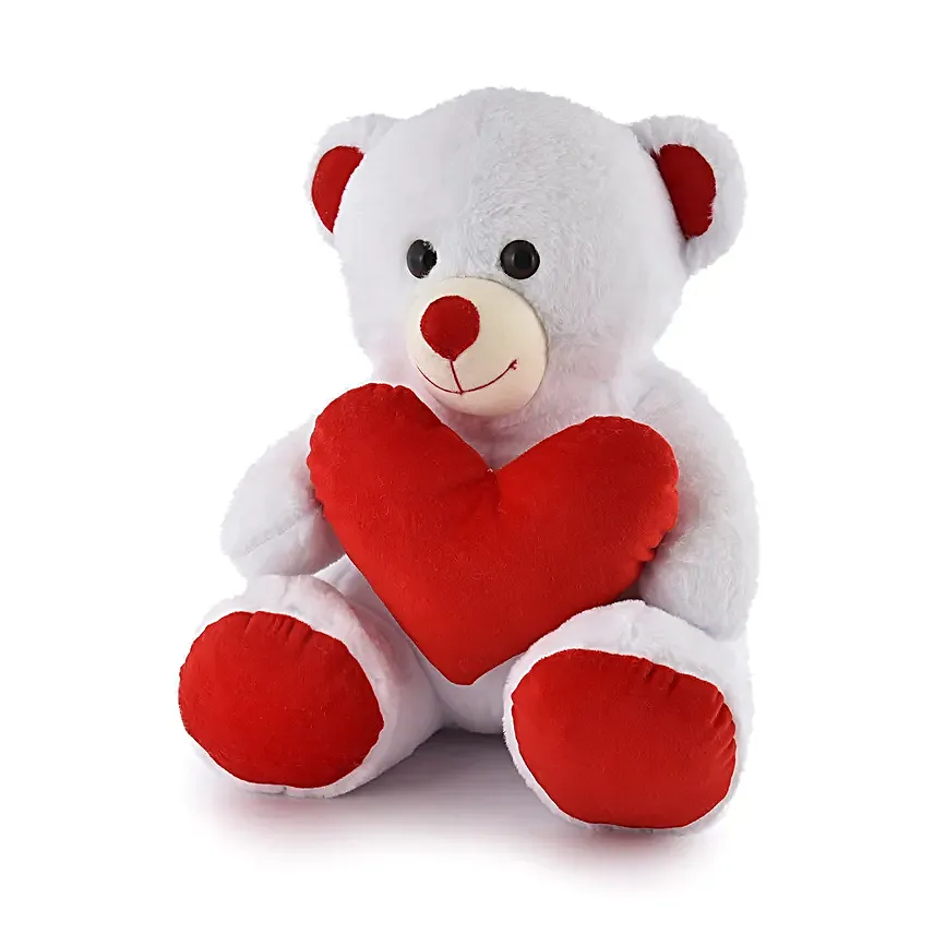 Heart Teddy Bear White