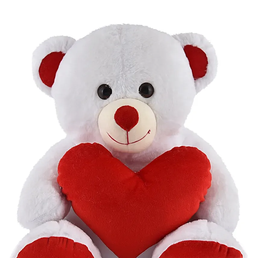 Heart Teddy Bear White
