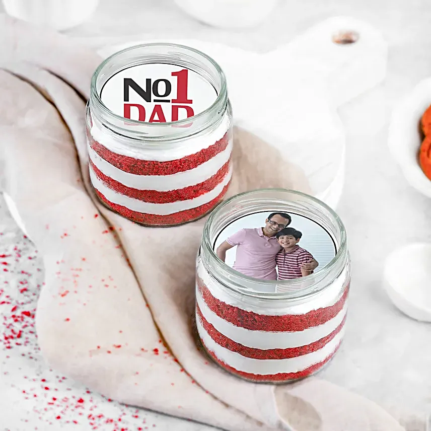 Heartfelt Red Velvet Jar Cake for Dad