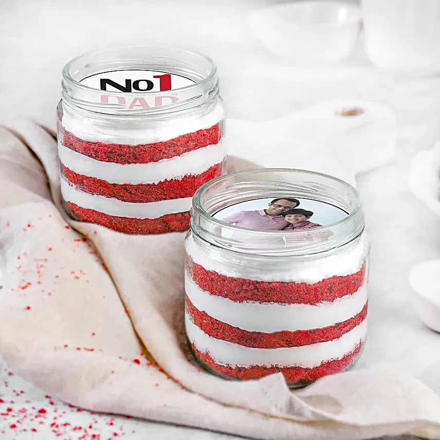 Heartfelt Red Velvet Jar Cake for Dad