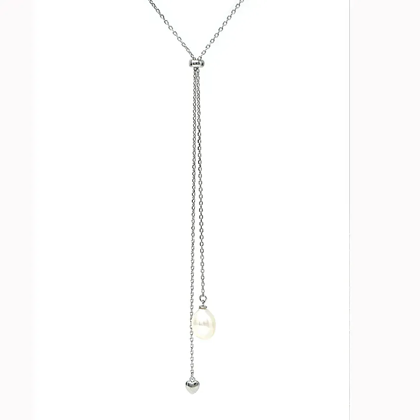 Hearty Pearl Drawstring Necklace