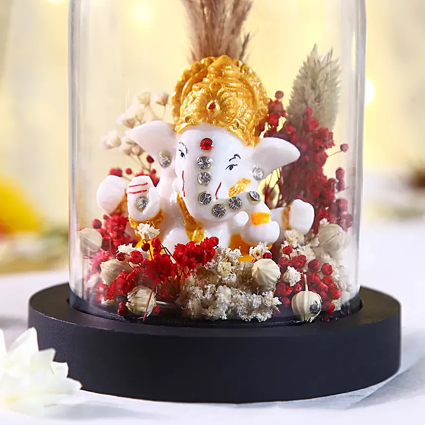 Heavenly Ganesha with Forever Flowers